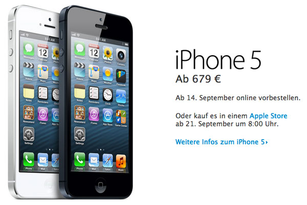 Se anuncian los precios oficiales del iPhone 5 para Europa