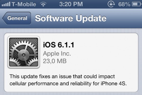 Apple actualiza el sistema operativo iOS 6.1.1