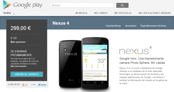 ¿Qué pasa con el Nexus 4 de Google?
