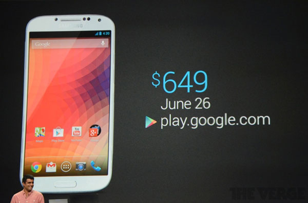 Google presenta en su conferencia para desarrolladores el Samsung Galaxy S4 Google Edition